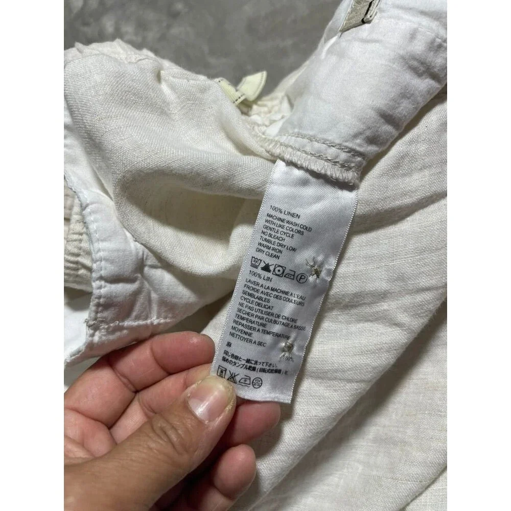 Tommy Bahama Cargo Linen Pants Men XXL 2XL Cream Straight Relax Casual